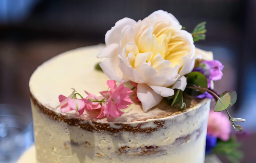 Floral Naked Vanilla Cake