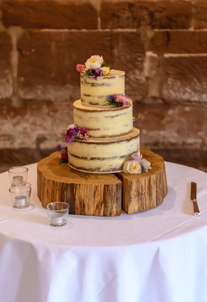 Floral Naked Vanilla Cake